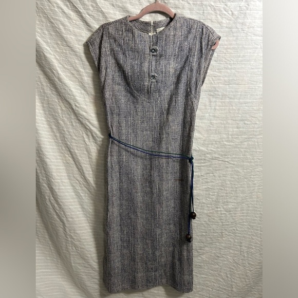 Vtg Kimberly Gray Dress Women’s Sleeveless Sheath Formal Tie Front Size 12 - Picture 1 of 10
